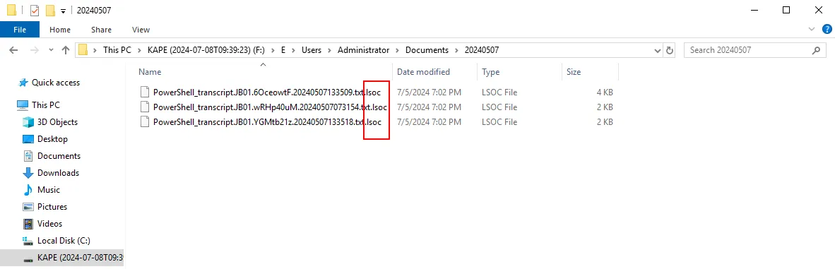 Figure 4: Files encrypted with .lsoc extension
