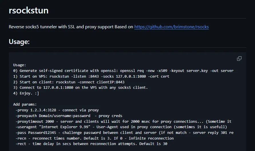 Figure 37: Rsockstun GitHub repository